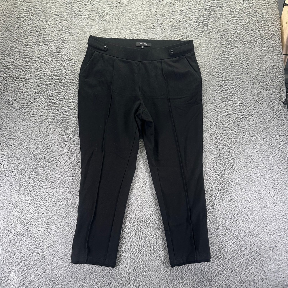 Chloe + Jasmine Pant Womens XL Black Rayon Ankle Tapered Pleated Pull-On Stretch